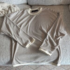 Lioness Cream and Black Striped Sweatshirt